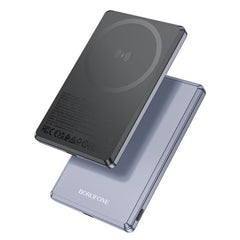 BOROFONE BJ50 Super Thin Leader PD20W Mag power bank 5000mAh (MagSafe Compatible) - metal gray