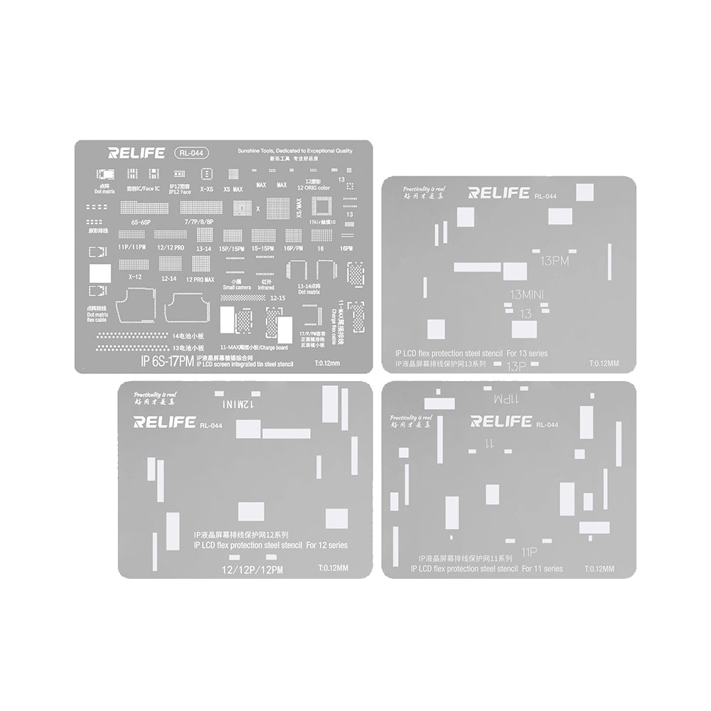 RELIFE RL-044 IP LCD Flex Protection Steel Stencil for iPhone 6S to 17 Pro Max