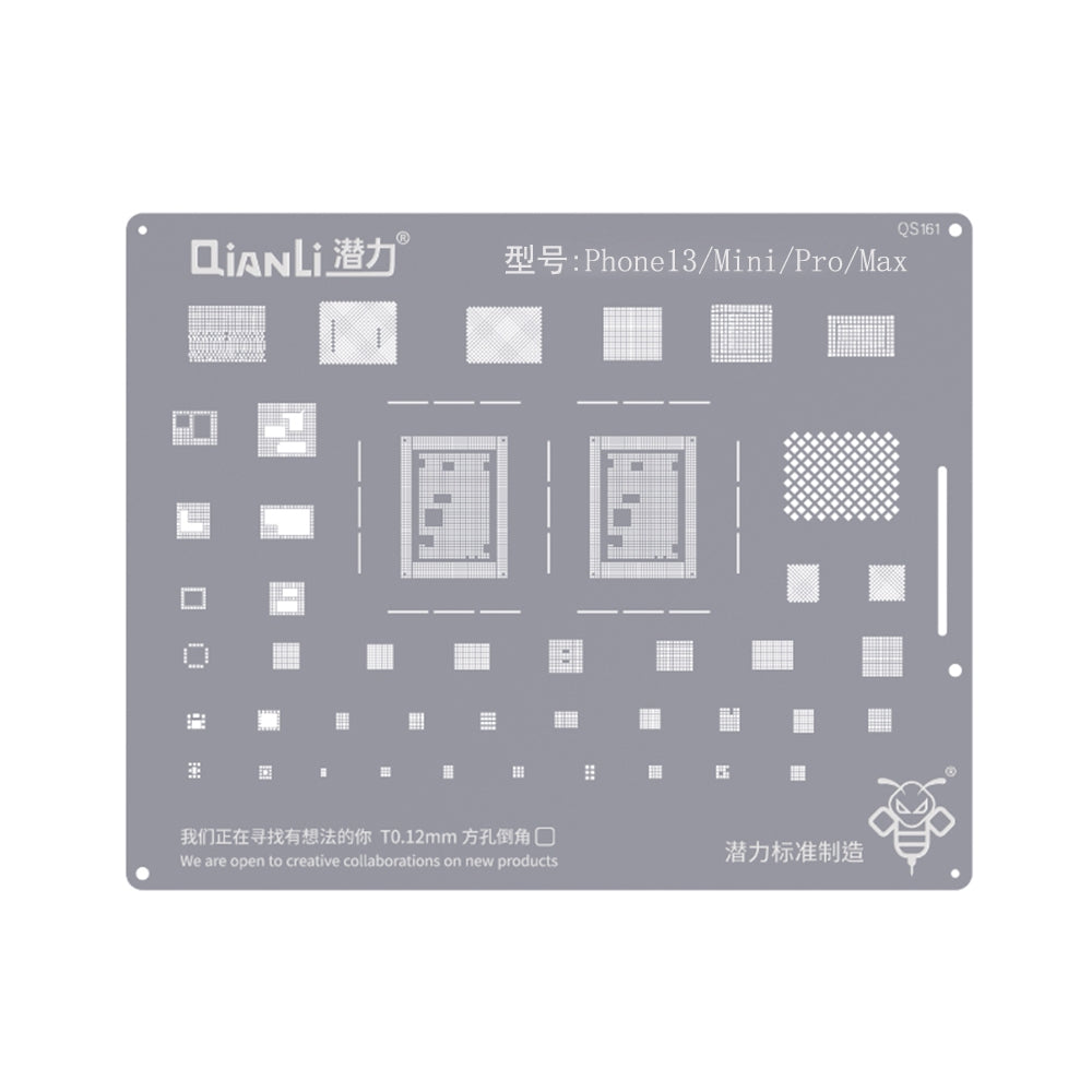 QianLi Bumblebee BGA Reballing Stencil Planting Tin (QS161) for iPhone 13 mini / 13 / 13 Pro / 13 Pro Max
