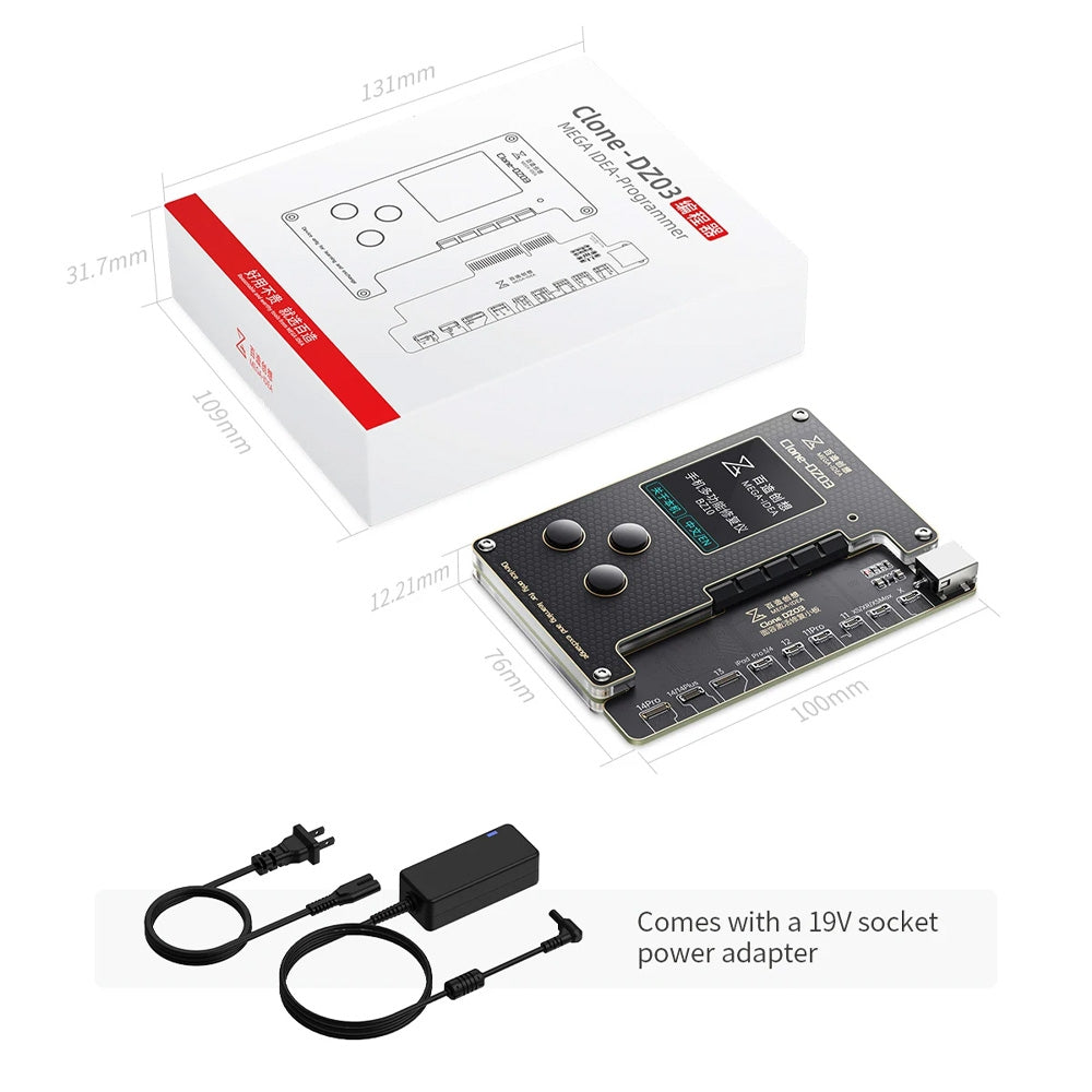 Qianli MEGA-IDEA Clone-DZ03 Programmer with Face ID Board & Battery Board & True Tone Board for iPhone (Type A Plug)