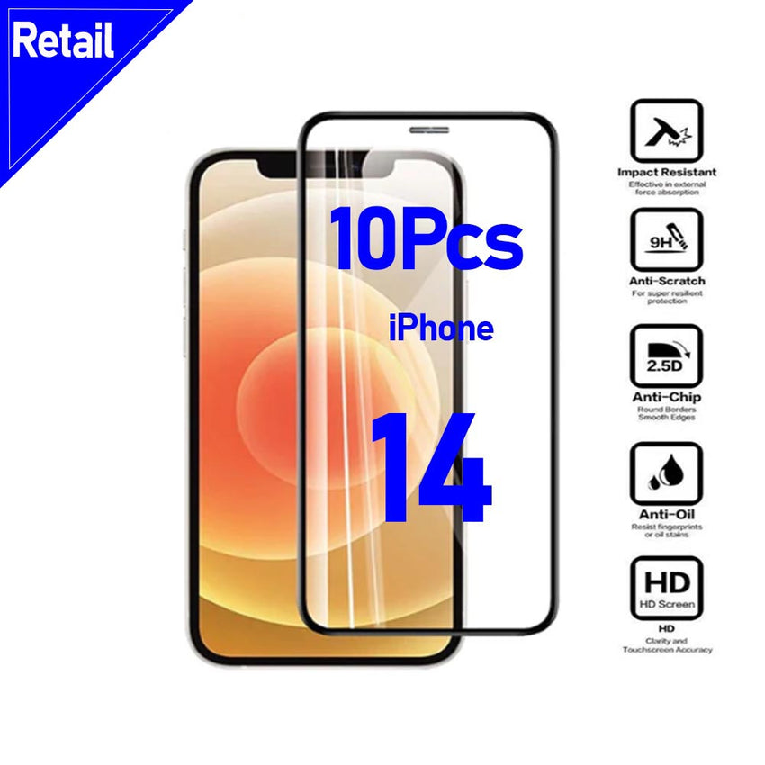 iPhone 14 Tempered Glass 9D x 10pcs [Retail]