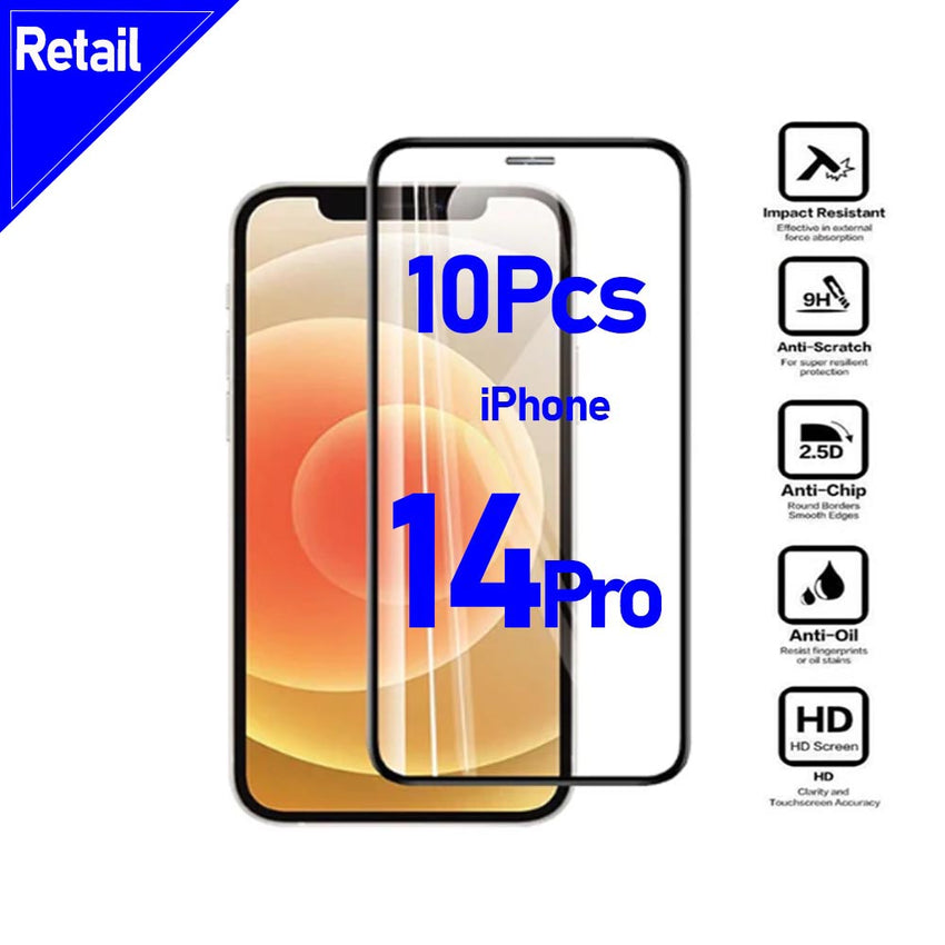 iPhone 14 Pro Tempered Glass 9D x 10pcs [Retail]