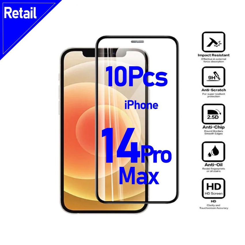 iPhone 14 Pro Max Tempered Glass 9D x 10pcs [Retail]