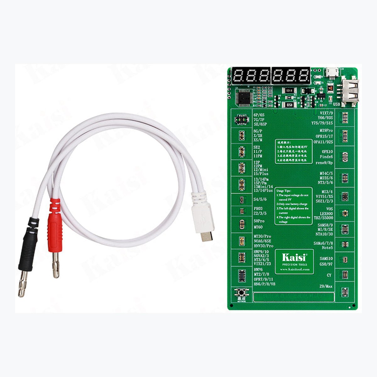 KAISI K-9208 activation board with test leads and cable set