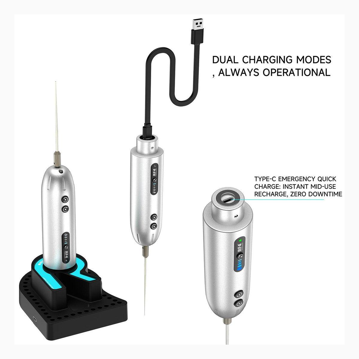 RF4 RF-GR3S charging with Type-C, dual charging modes