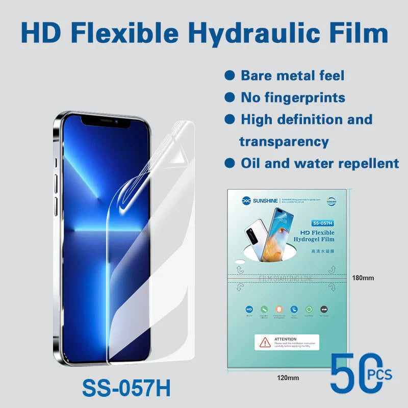 Phim hydrogel màn hình phẳng (50 cái/hộp, bản tiết kiệm) SUNSHINE 057H