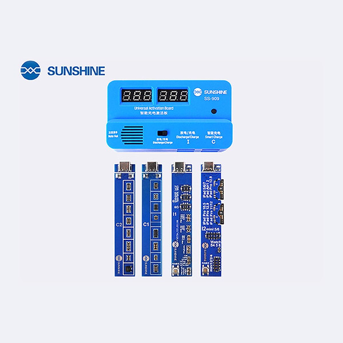SUNSHINE SS-909 universal charge activation board V6.0 with cables and connectors