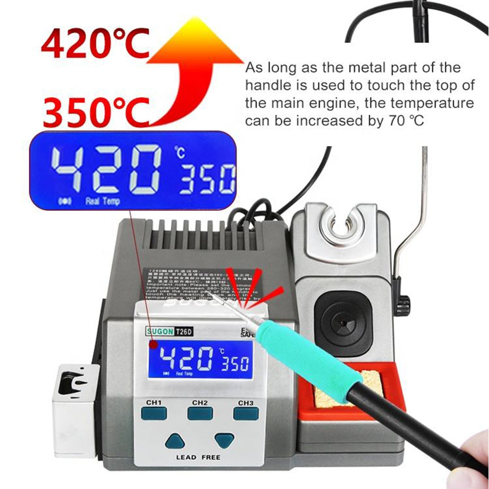 SUGON T26D Soldering Station Lead-free 2S Rapid Heating With 3 Kind 210 Iron Tips
