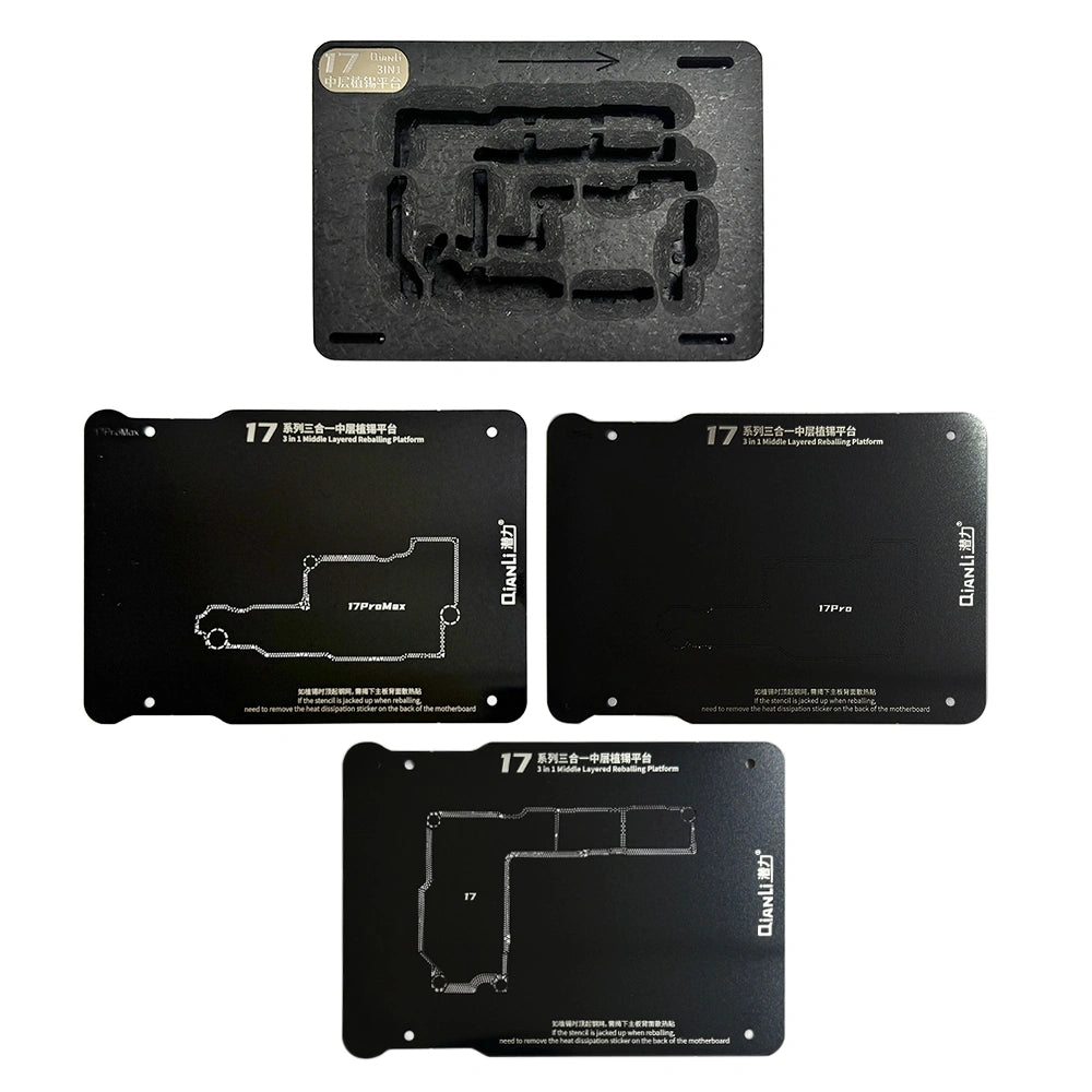 QianLi (3in1) Middle Frame Reballing Platform for iPhone 17 / 17 Pro / 17 Pro Max