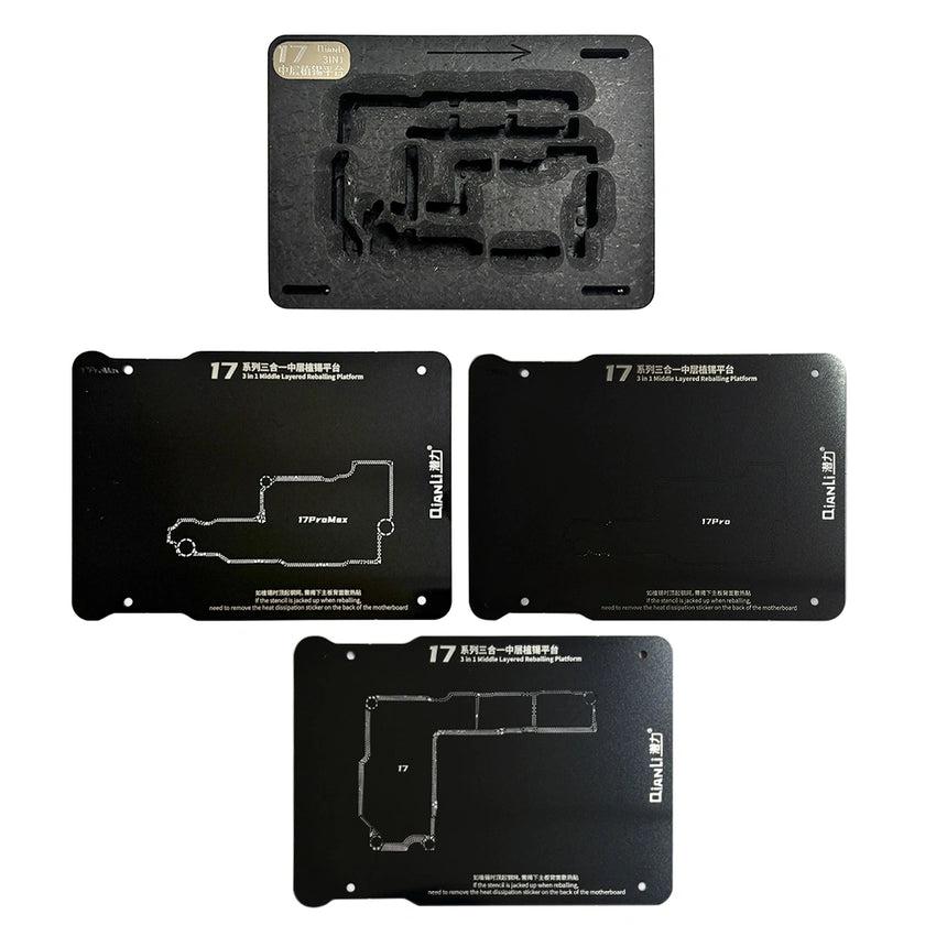 QianLi (3in1) Middle Frame Reballing Platform for iPhone 17 / 17 Pro / 17 Pro Max