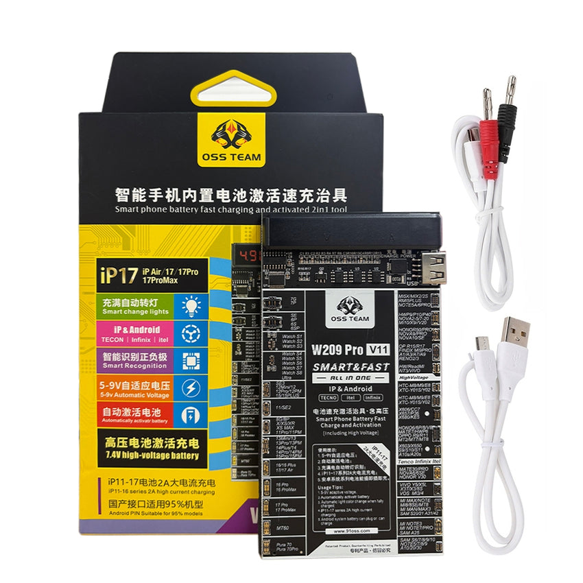 OSS TEAM W209 Pro V11 Battery Fast Charging Activation Board Test Tool for iPhone 6-17 Pro Max