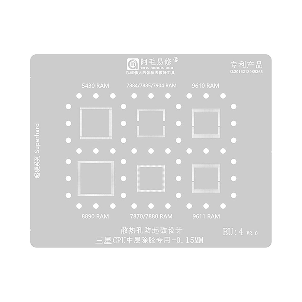AMAOE BGA Reballing Stencil With CPU Position EU4 for Samsung Exynos