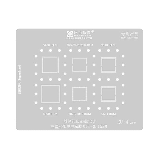 AMAOE BGA Reballing Stencil With CPU Position EU4 for Samsung Exynos