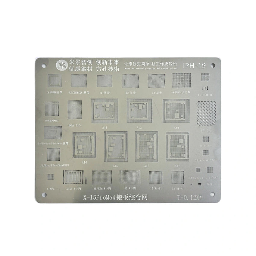 MiJing High Precision BGA Reballing Stencil for iPhone X-15 Series