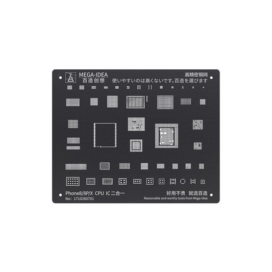Qianli Mega-IDEA 2D Black Stencils (IC & CPU) Compatible for iPhone 8 / 8 Plus / X