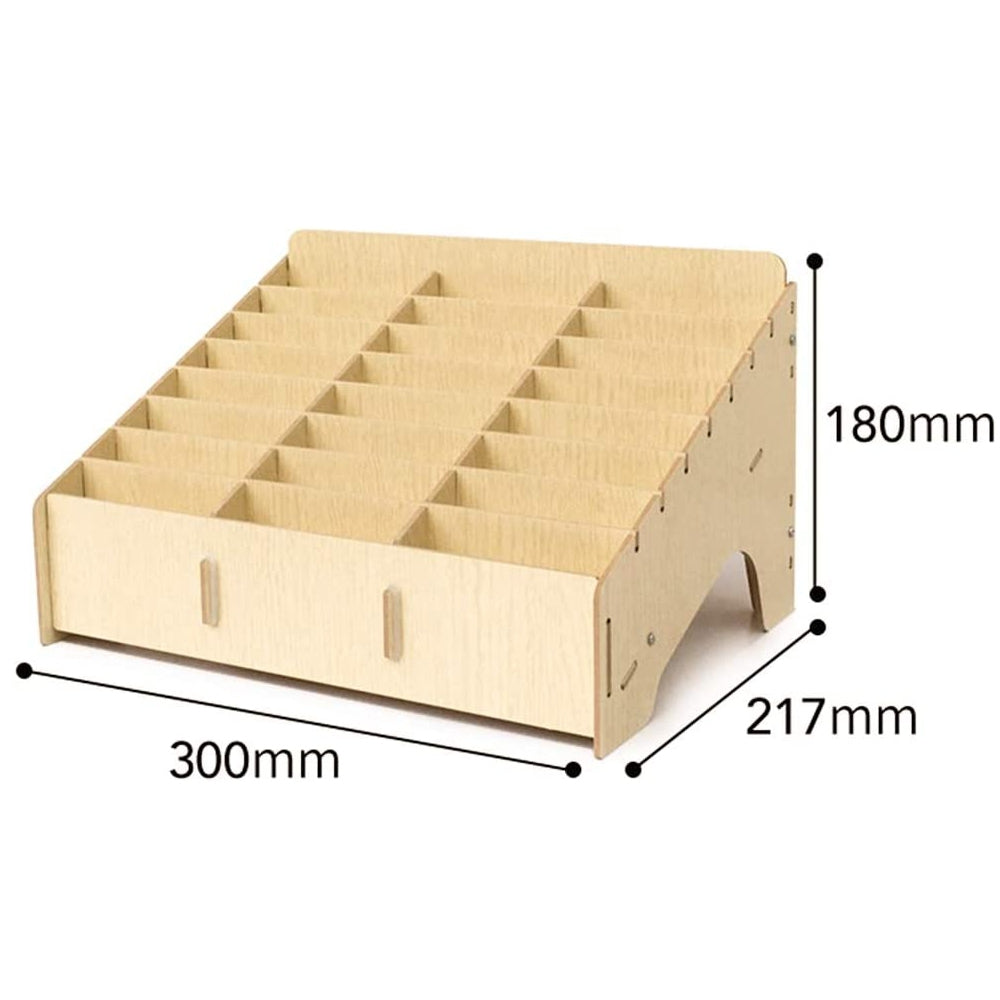 Wooden Mobile Phone Storage Holder (24-Grid)-Brown