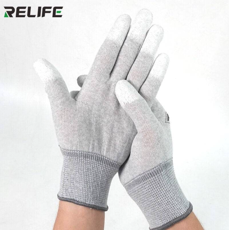 Găng tay chống tĩnh điện không trơn RELIFE RL-063 — PU cách điện bảo vệ ngón tay cho sửa điện thoại