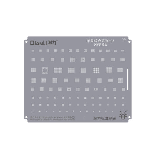 QianLi Bumblebee BGA Reballing Stencil (QS534) for iPhone 6S- iPhone15 Series Chiplet Combinations