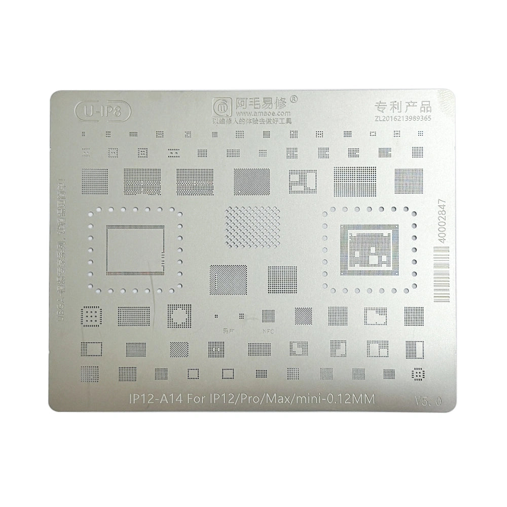 AMAOE BGA Reballing Stencil With CPU Position for iPhone 12 / 12 mini / 12 Pro / 12 Pro Max-A14