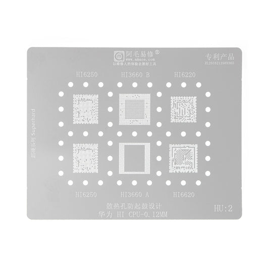AMAOE BGA Reballing Stencil With CPU Position HU2 for Huawei HiSilicon