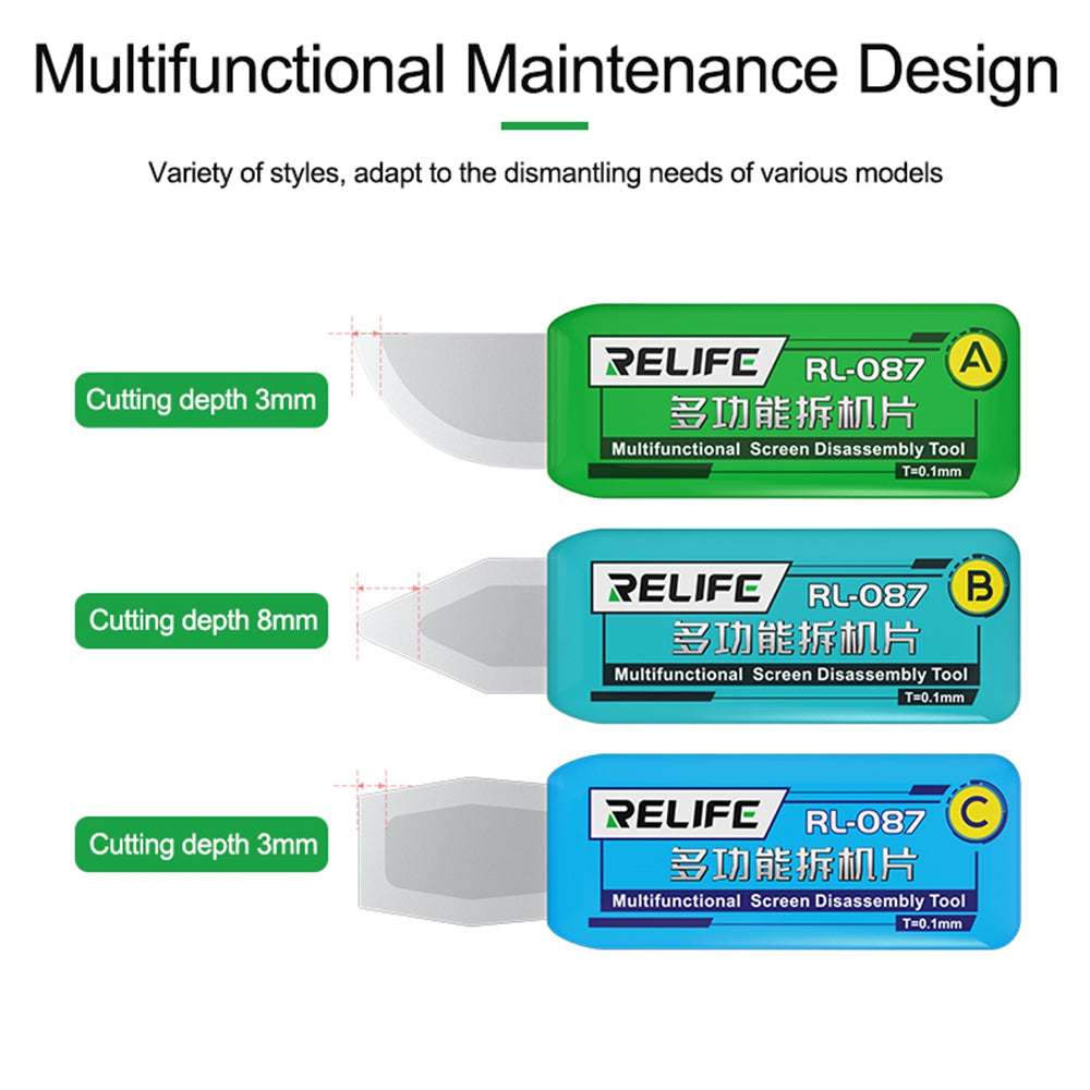 RELIFE RL-087 Multi-function Ultra-thin Steel Disassembly Blade Set