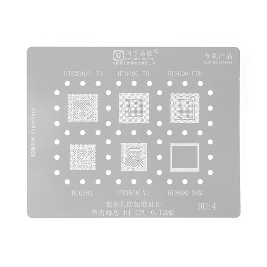 AMAOE BGA Reballing Stencil With CPU Position HU4 for Huawei HiSilicon