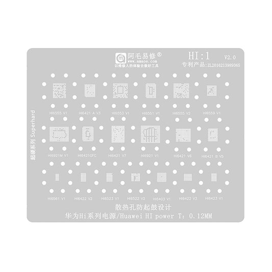 AMAOE BGA Reballing Stencil With CPU Position Hi1 for Huawei