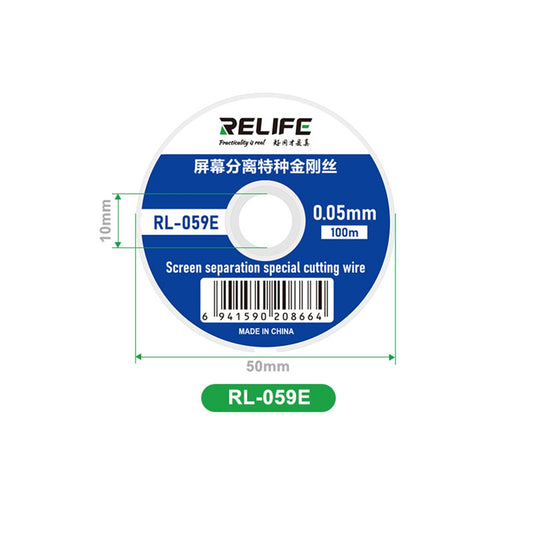 RELIFE RL-059E 100M 0.05MM Special High Hardness Cutting Wire for Touch LCD Screen Separating