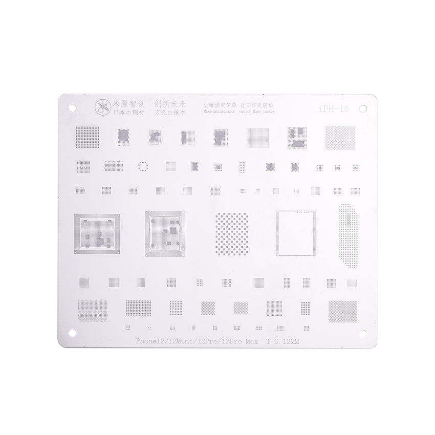 MiJing High Precision BGA Reballing Stencil for iPhone 12 mini / 12 / 12 Pro / 12 Pro Max