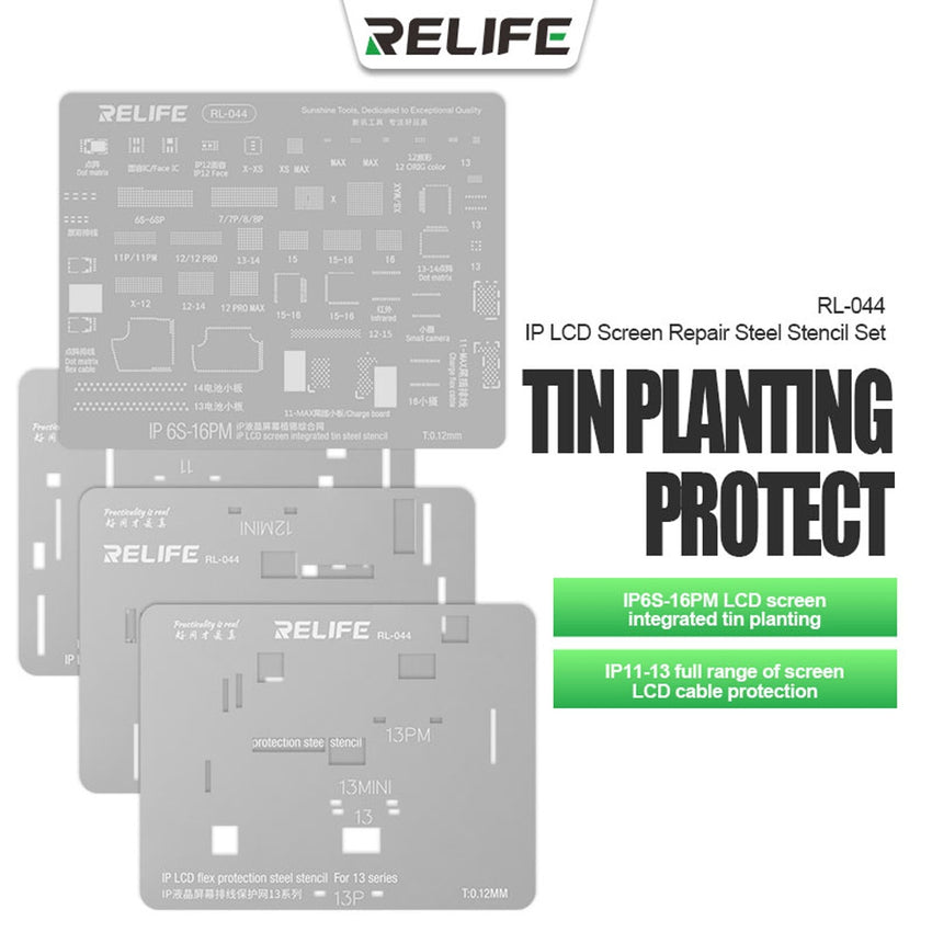 RELIFE RL-044 IP LCD Flex Protection Steel Stencil*iPhone 6S to 16 Pro Max