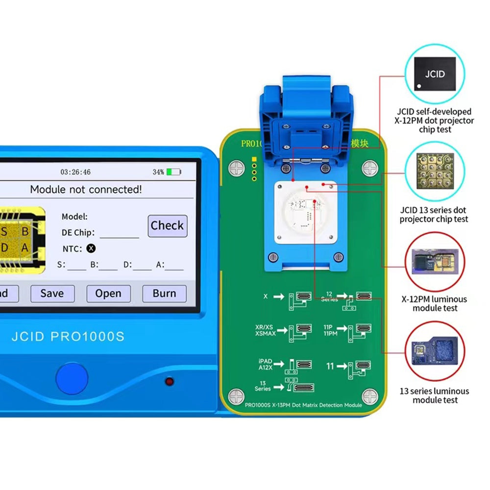 JC Pro1000S Dot Matrix Detection Module For iPhone X-13 Pro Max