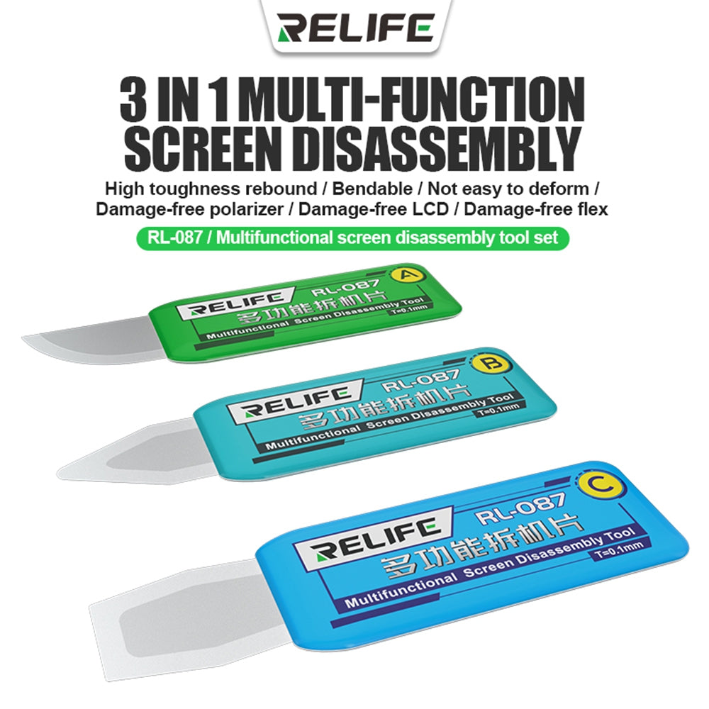 RELIFE RL-087 Multi-function Ultra-thin Steel Disassembly Blade Set