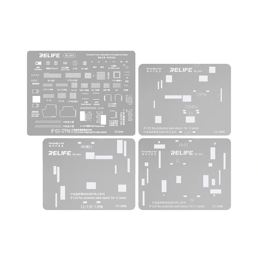 RELIFE RL-044 IP LCD Flex Protection Steel Stencil for iPhone 6S to 17 Pro Max