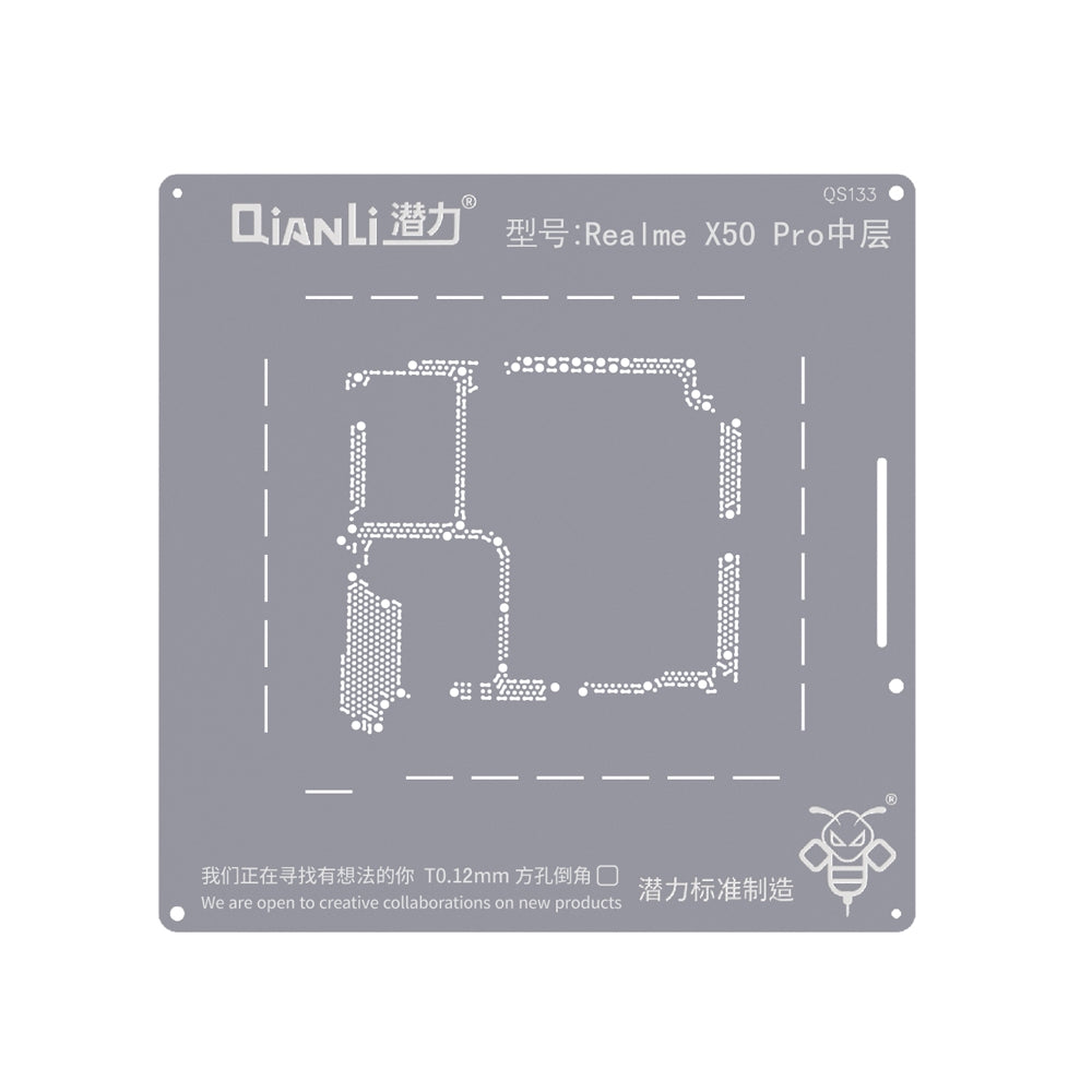 QianLi Bumblebee BGA Reballing Stencil Middle Layered (QS133) for Realme X50 Pro