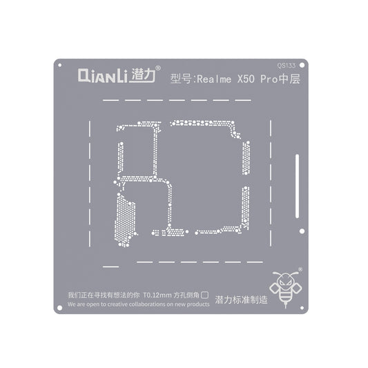 QianLi Bumblebee BGA Reballing Stencil Middle Layered (QS133) for Realme X50 Pro