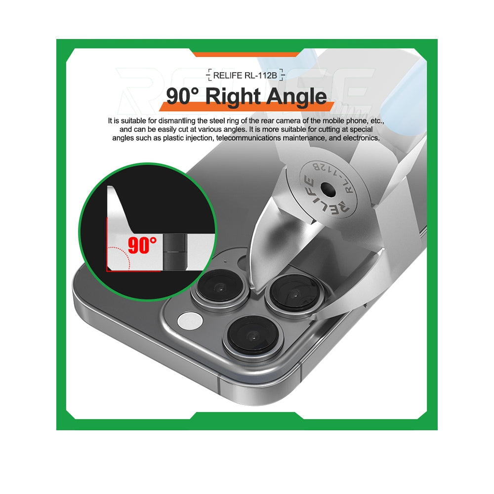 RELIFE RL-112B 90° Right Angle Flat Cutting Pliers for Mobile Phone Disassembly of the Camera Frame