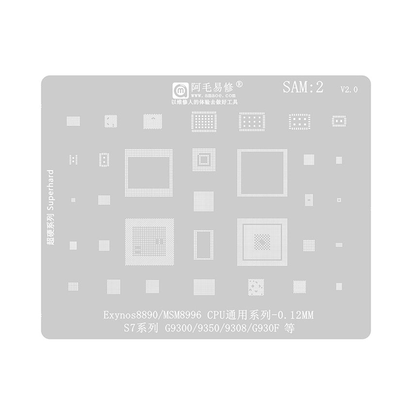 AMAOE BGA Reballing Stencil With CPU Position SAM2 for Samsung Galaxy S7