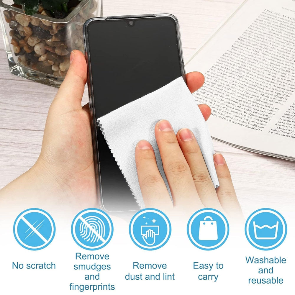 Kinglas Microfiber Cleaning Cloth 19x19cm for Camera Lens Eyeglasses Screens 10PCS/Pack