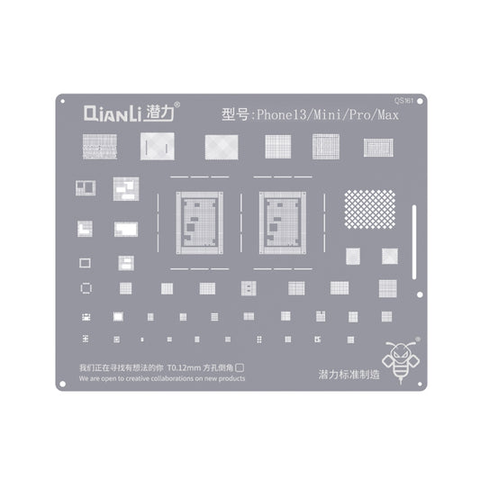QianLi Bumblebee BGA Reballing Stencil Planting Tin (QS161) for iPhone 13 mini / 13 / 13 Pro / 13 Pro Max