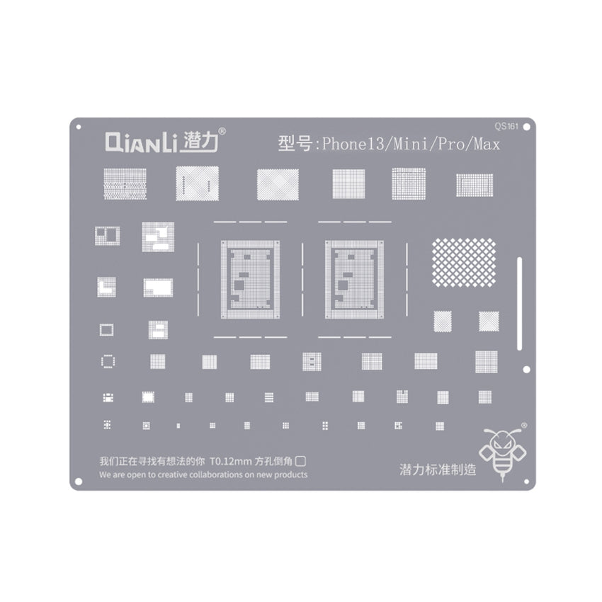 QianLi Bumblebee BGA Reballing Stencil Planting Tin (QS161) for iPhone 13 mini / 13 / 13 Pro / 13 Pro Max