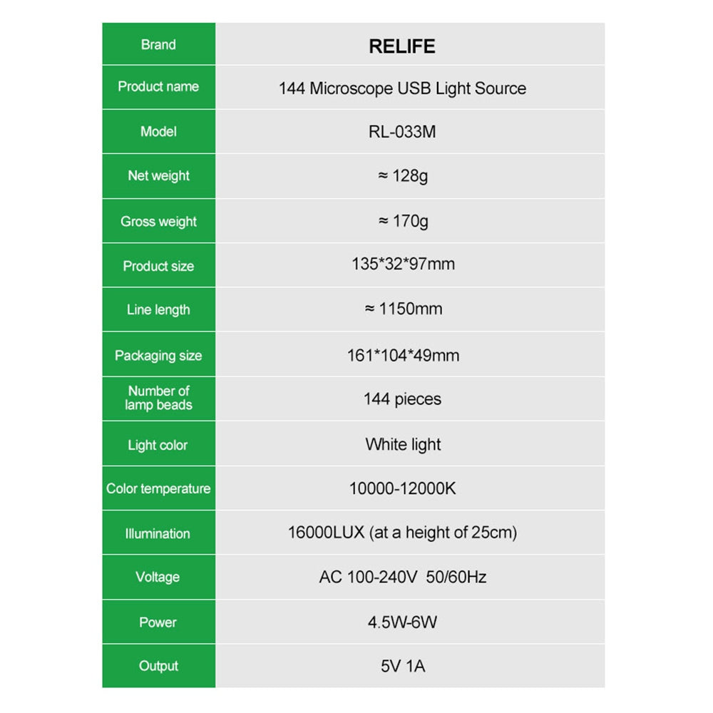 RELIFE RL-033M 144 USB Microscope LED light-Gray