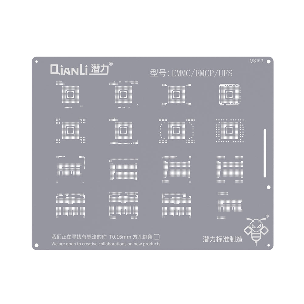 QianLi Bumblebee BGA Reballing Stencil (QS163) for EMMC / EMCP / UFS