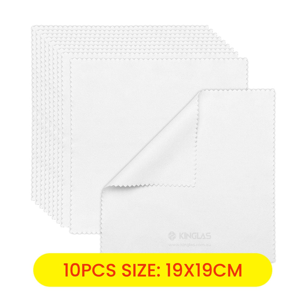 Kinglas Microfiber Cleaning Cloth 19x19cm for Camera Lens Eyeglasses Screens 10PCS/Pack