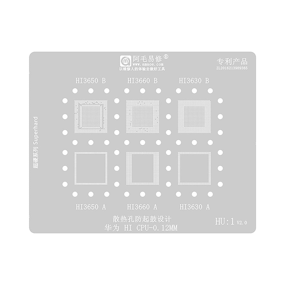 AMAOE BGA Reballing Stencil With CPU Position HU1 for Huawei HiSilicon