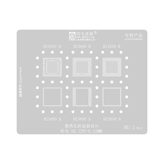 AMAOE BGA Reballing Stencil With CPU Position HU1 for Huawei HiSilicon