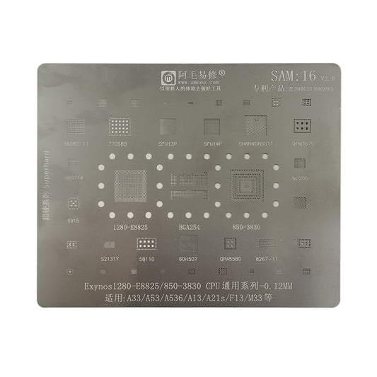AMAOE BGA Reballing Stencil With CPU Position SAM16 for Samsung Galaxy A53 etc