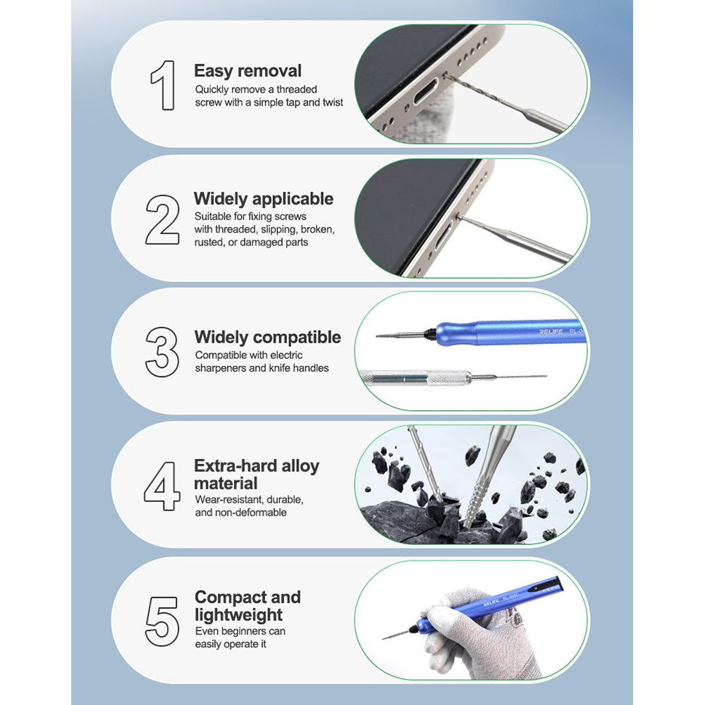 RELIFE TX1 Stripped Screw Extractor Drill Bit Set