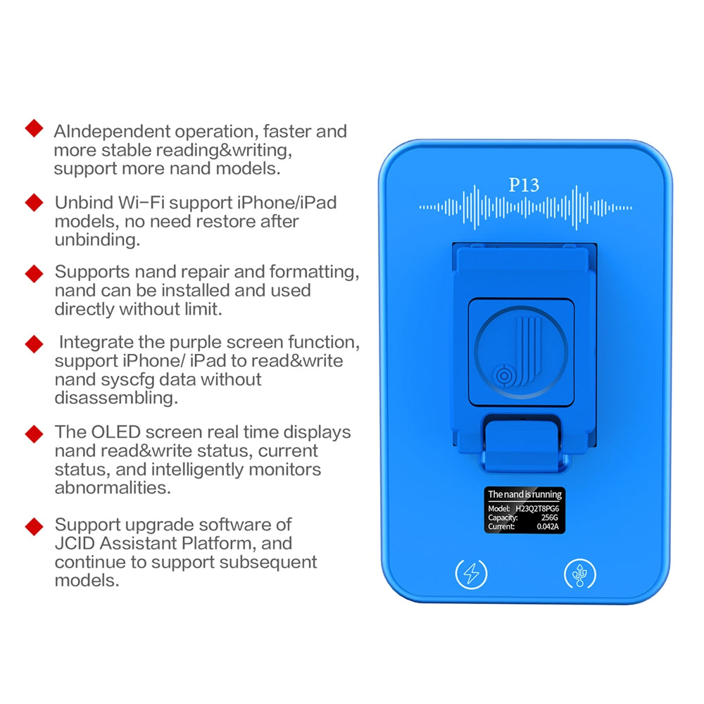 JCID P13 BGA110 Nand Programmer for iPhone 8-13 Pro Max