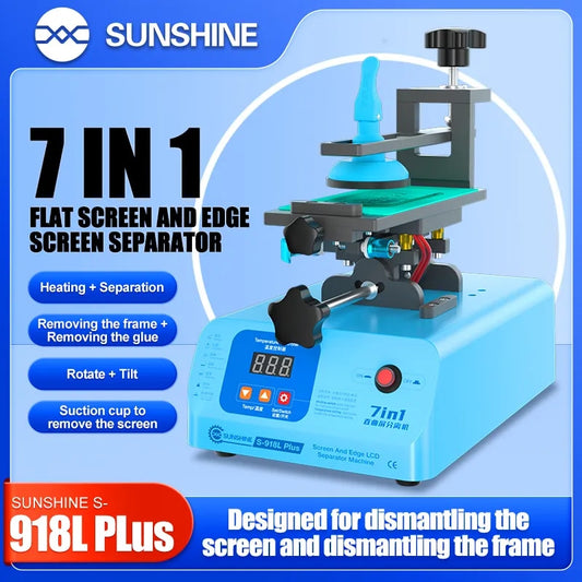 Máy tách màn hình phẳng cạnh 7 trong 1 SUNSHINE S-918L Plus (tách nhiệt/tách keo/gỡ khung/gỡ màn hình LCD)