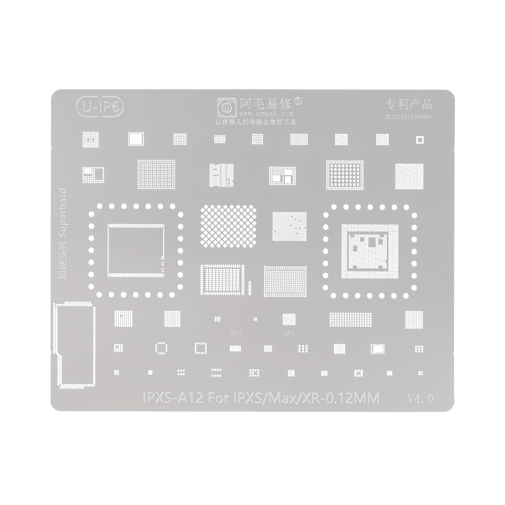 AMAOE BGA Reballing Stencil With CPU Position for iPhone XS / XS Max / XR- A12